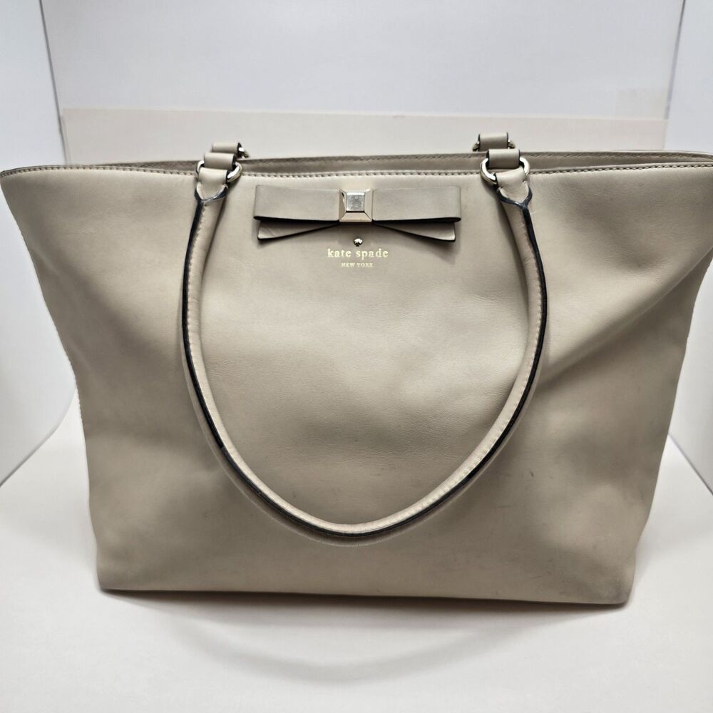 Kate Spade Beacon Court Jeanne Tote Beige Leather